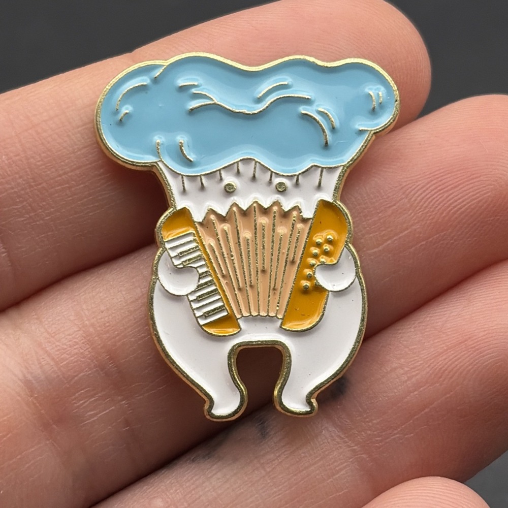 Cartoon Mushroom Playing Accordion Lapel Hat Pin